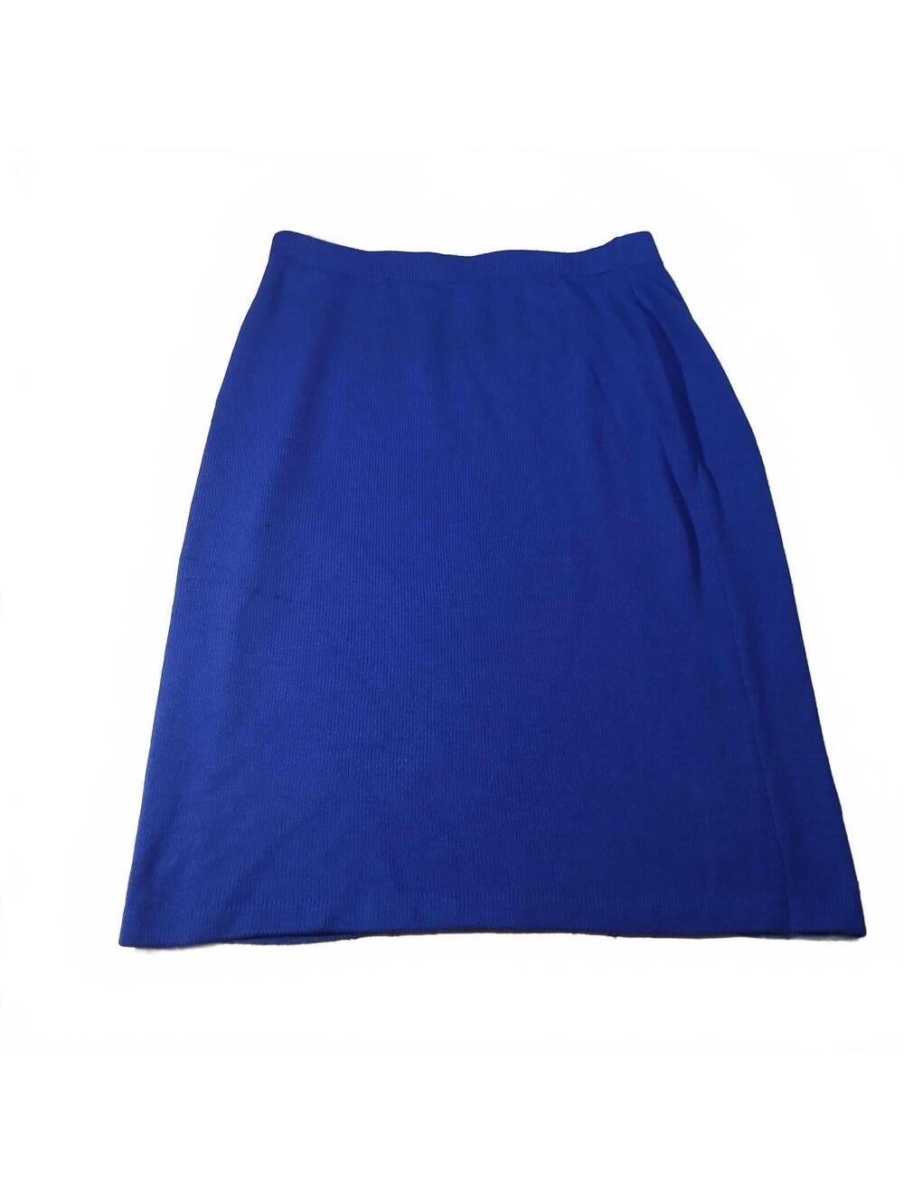 Vintage St John Collection Blue Knit Pencil Skirt Size 12 Marie Gray Career